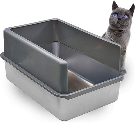 purple pet stainless steel litter box assembly|iPrimio Stainless Steel Litter Box and Litter Scoop .